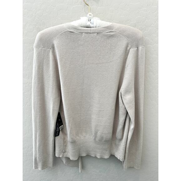 NIC + ZOË | Light Beige Open Cardigan Sweater Cotton Blend NWT | Petite Large - Picture 4 of 7